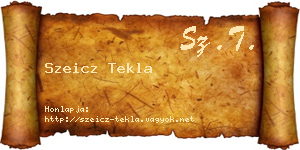 Szeicz Tekla névjegykártya
